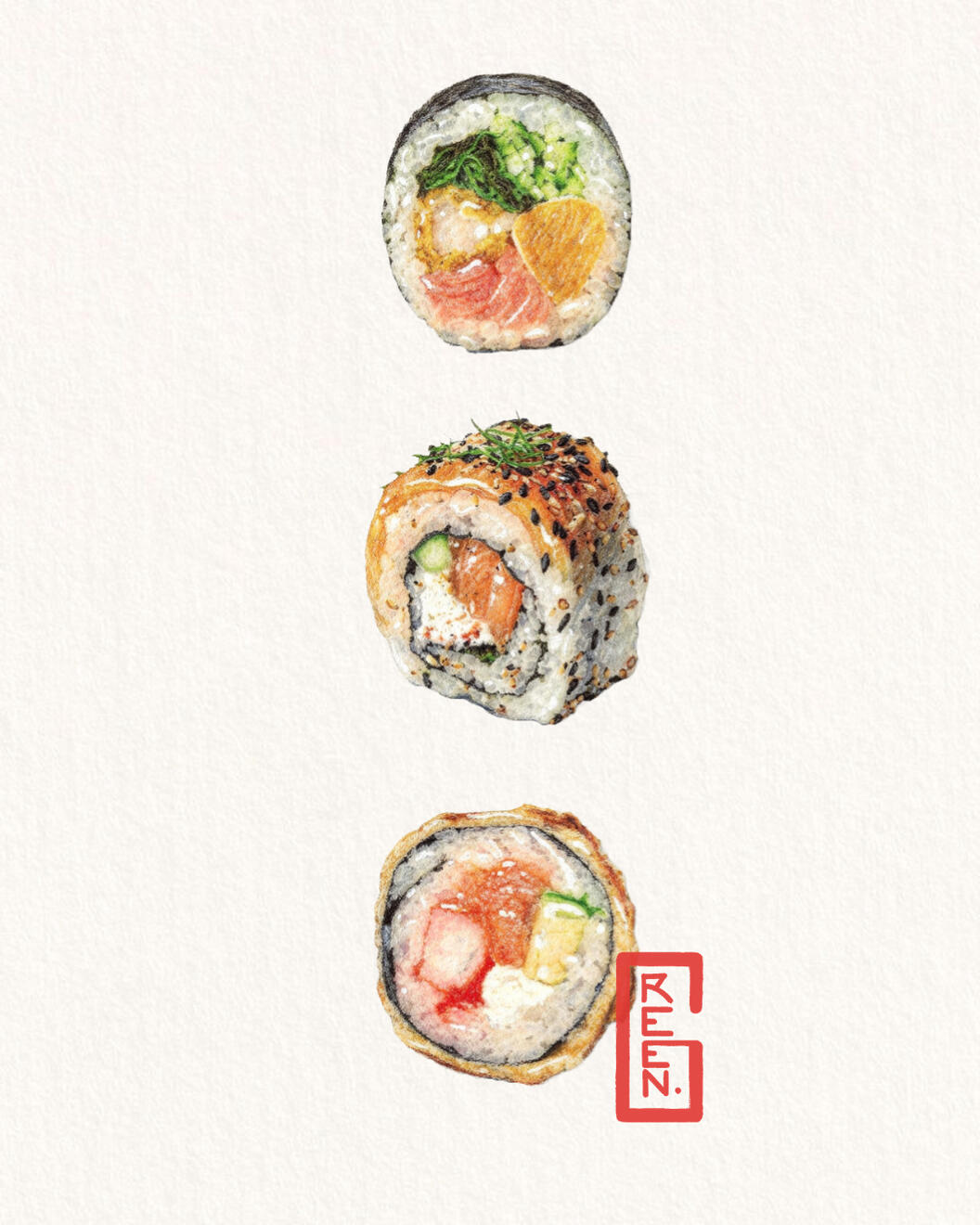 Futomaki, uramaki & tamago roll